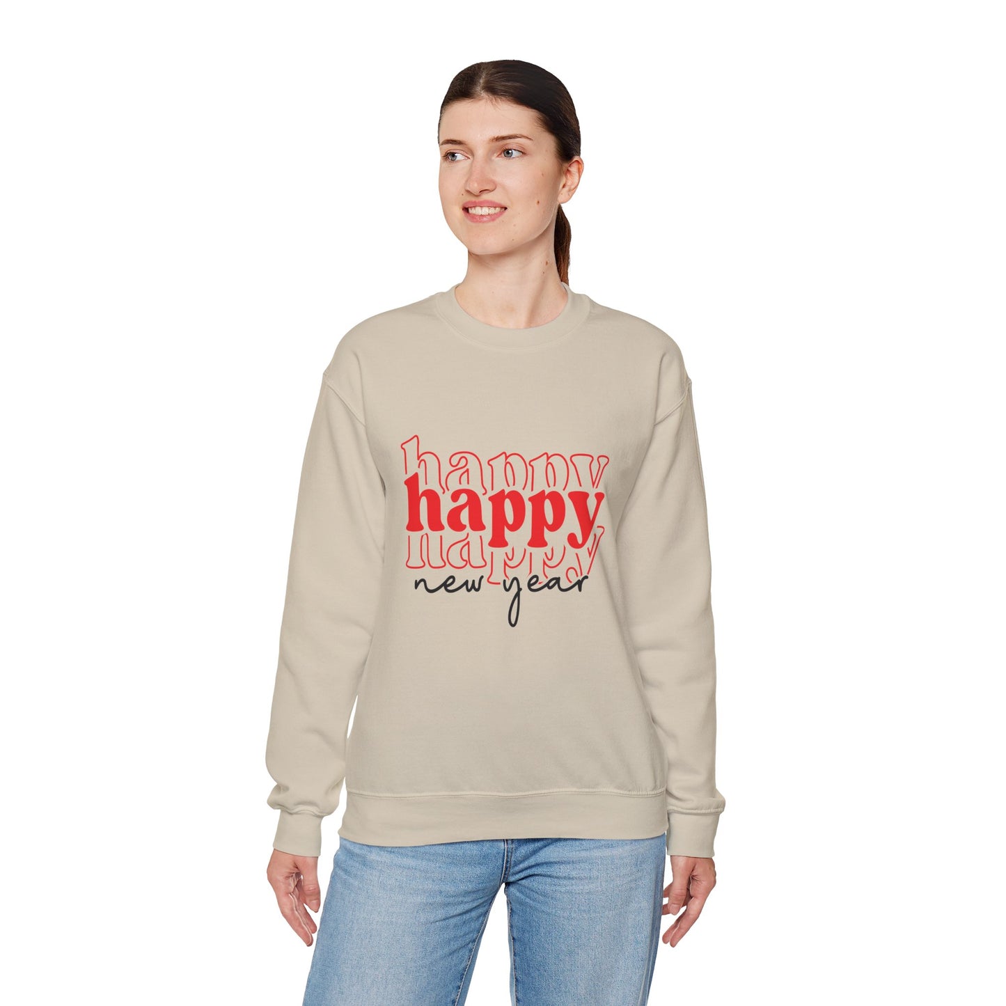 Happy New Year sweatshirt | Holiday New Year typography crewneck