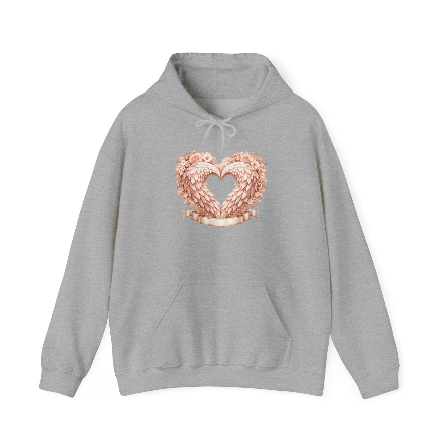 Heart Wreath Hoodie — Romantic Floral Heart Pullover for Valentine’s Day