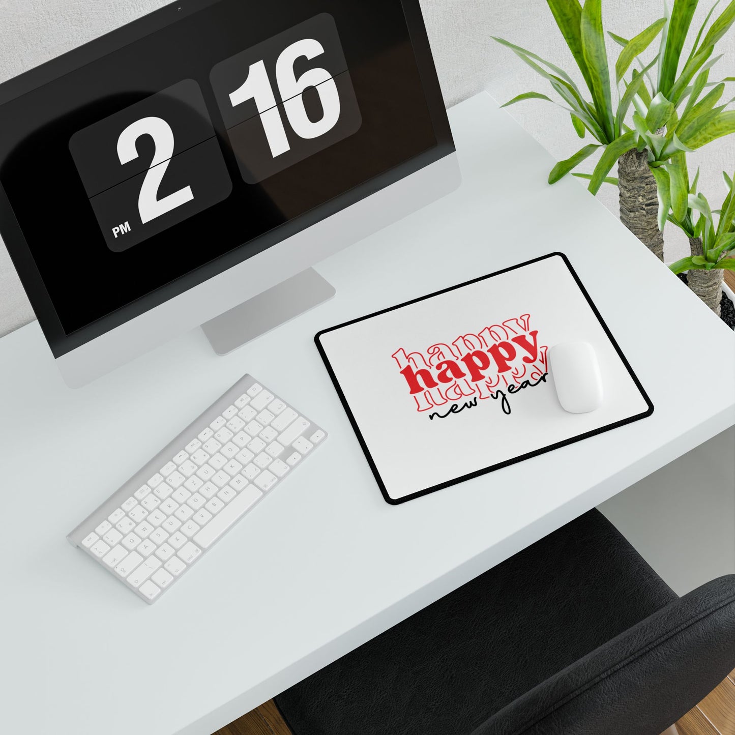Happy New Year typography Desk Mat | New Year desk mat