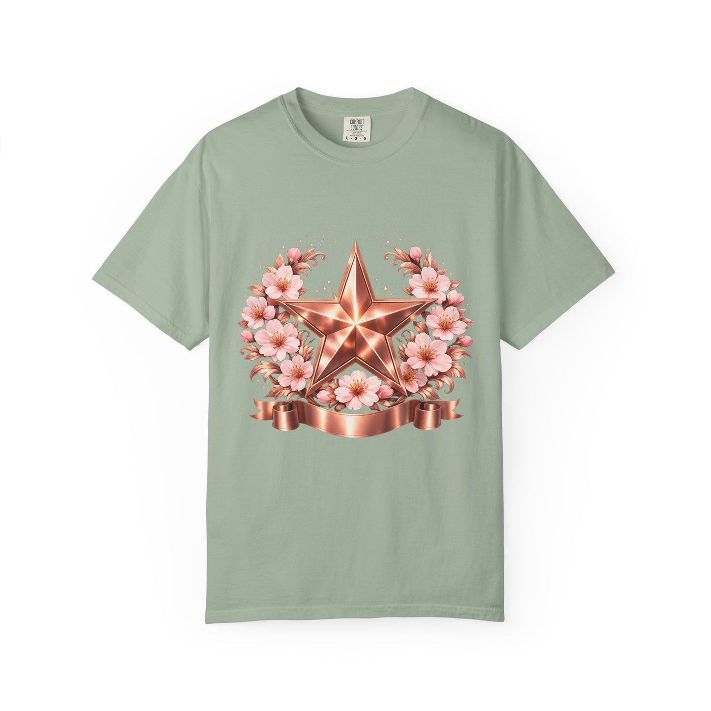 Rose Gold Floral Star T-Shirt