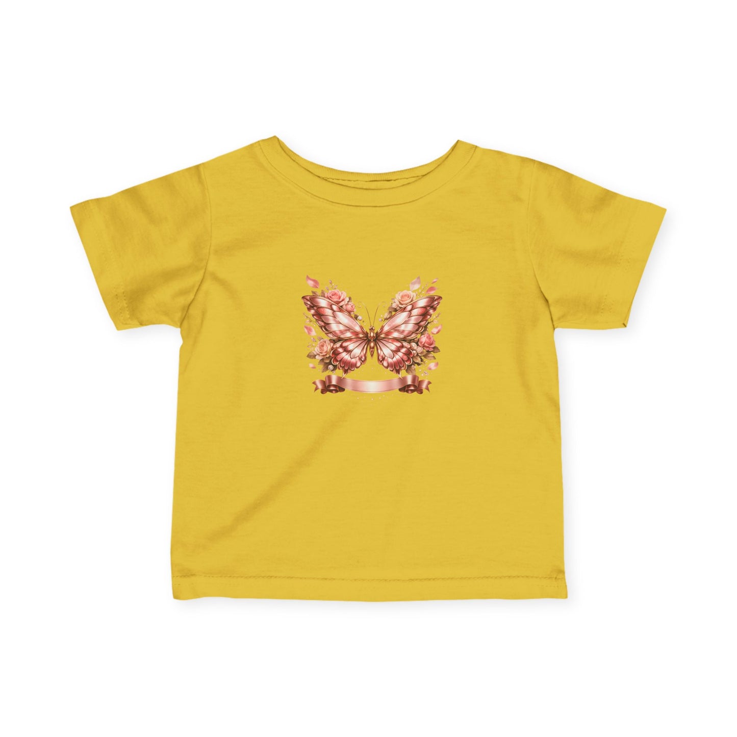 Infant Tee — Pink Floral Butterfly Wings Baby Shirt