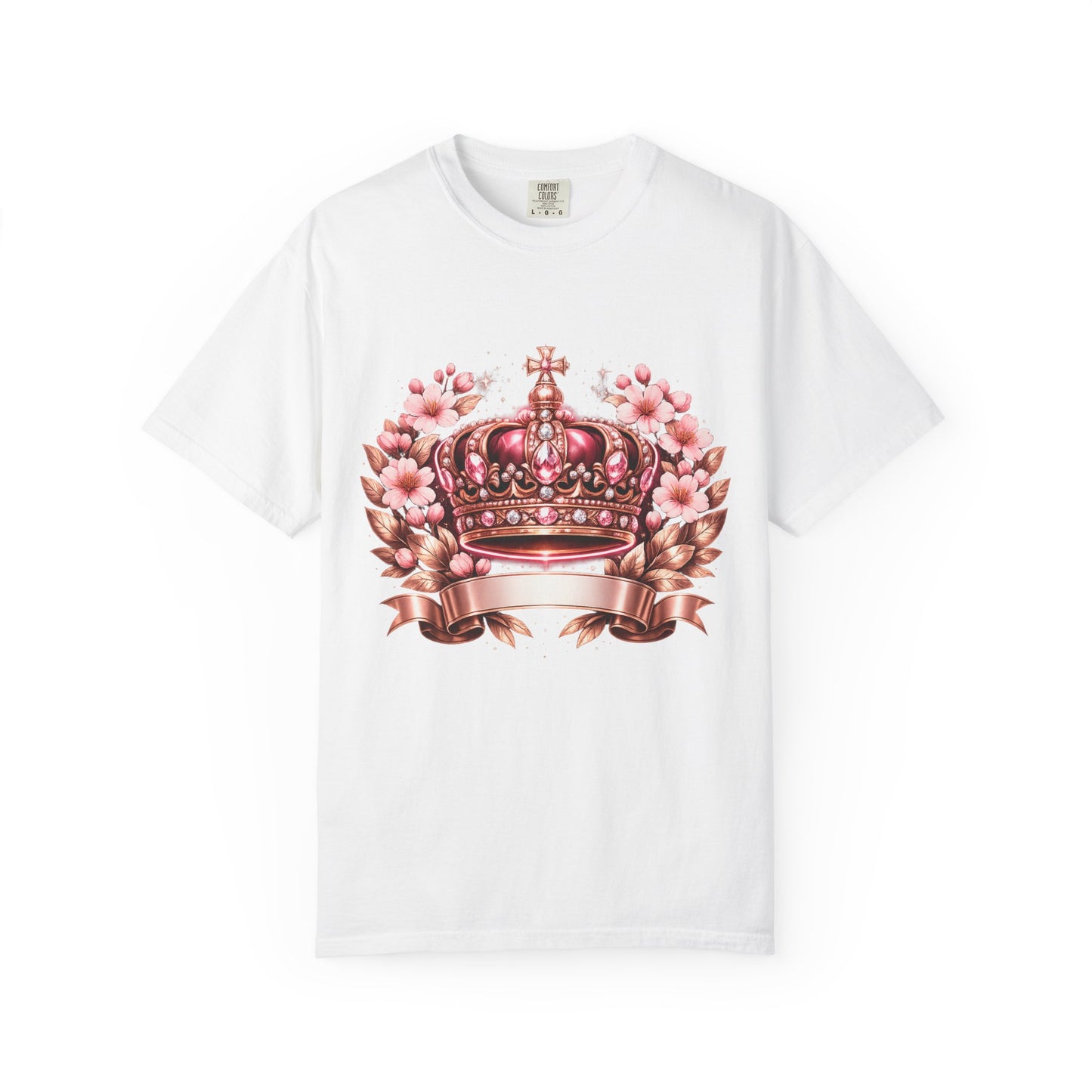 Pink Floral Crown T-Shirt — Royal Blossom Graphic Tee