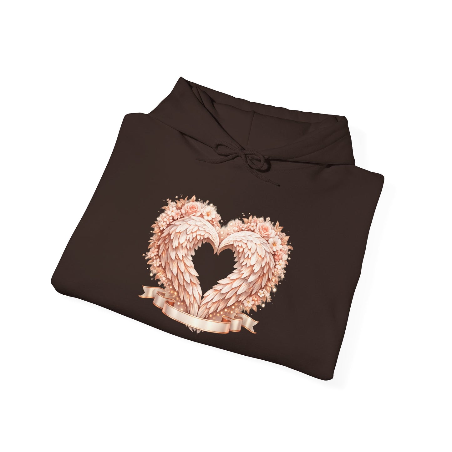 Heart Wreath Hoodie — Romantic Floral Heart Pullover for Valentine’s Day