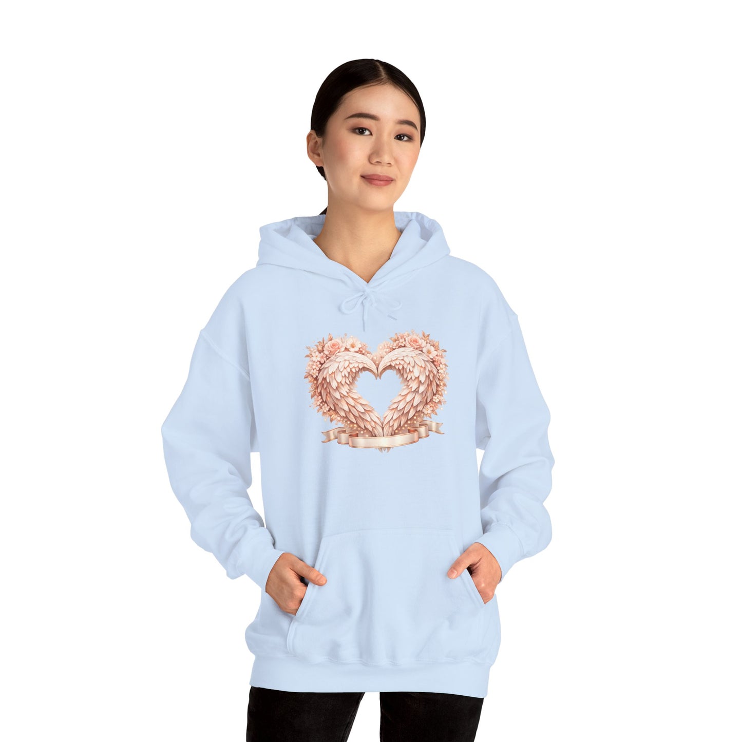 Heart Wreath Hoodie — Romantic Floral Heart Pullover for Valentine’s Day
