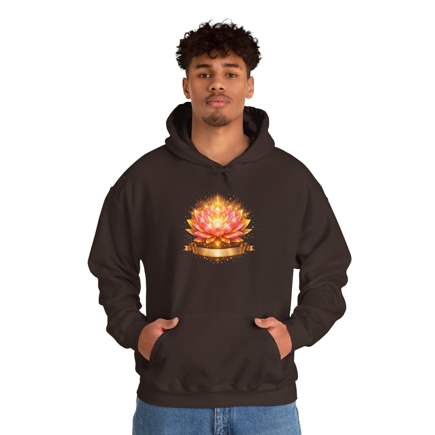 Lotus Meditation Hoodie — Glowing Lotus Candle Graphic Hoodie