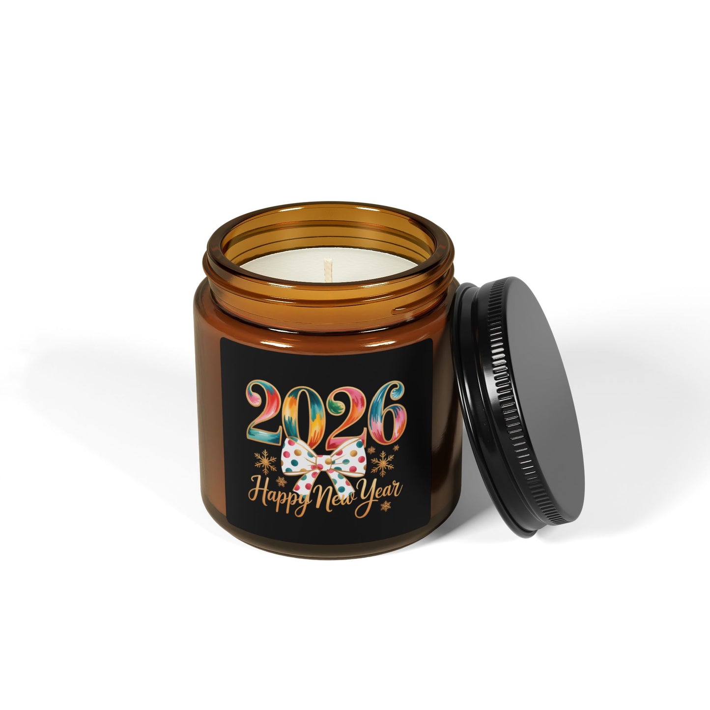 2026 Happy New Year Candle | Amber Jar Soy Candle