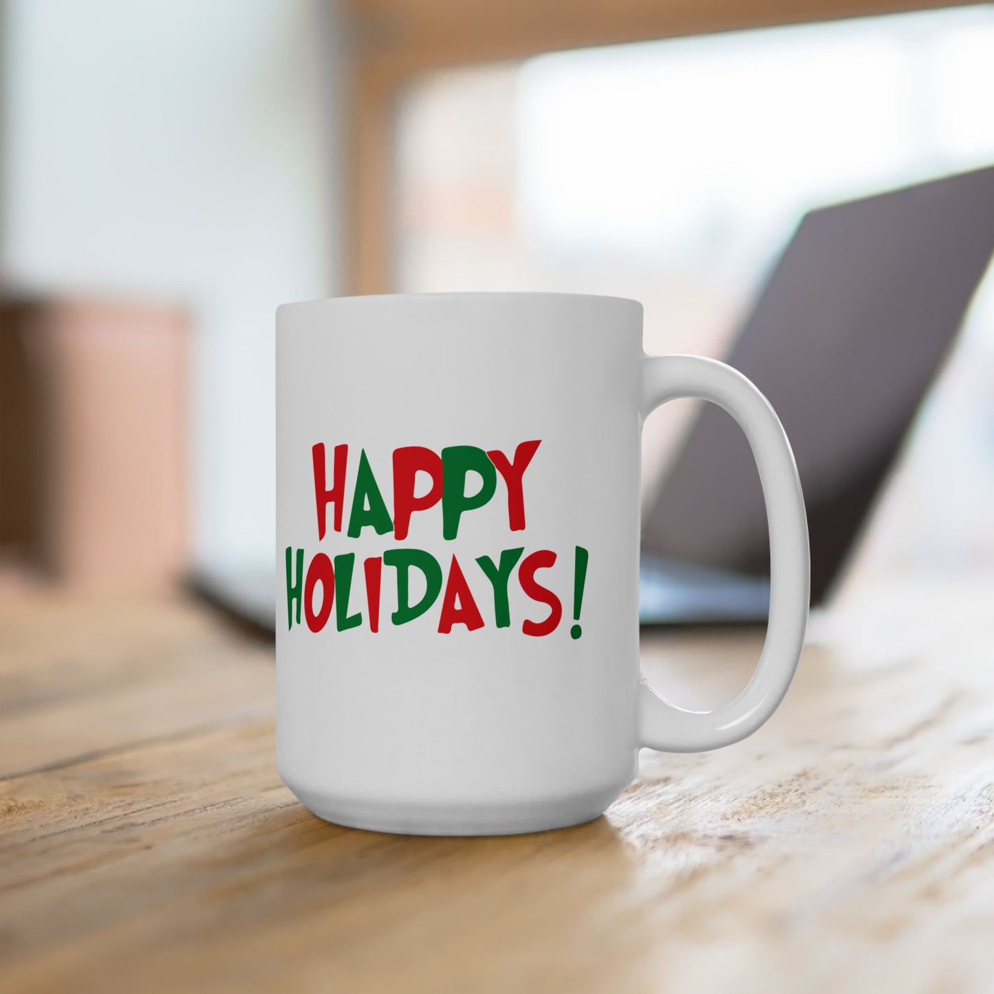 Happy Holidays Mug | Christmas Red Green Holiday Ceramic Mug
