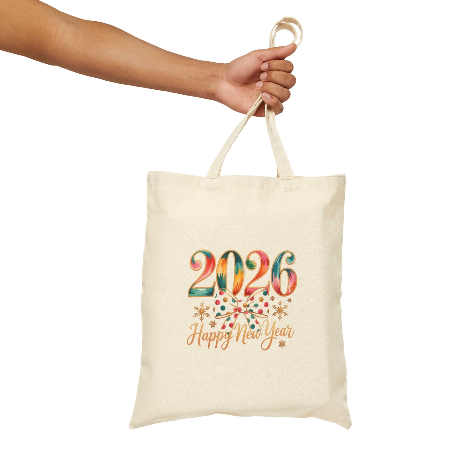 2026 Happy New Year Tote Bag | New Year Celebration Canvas Tote
