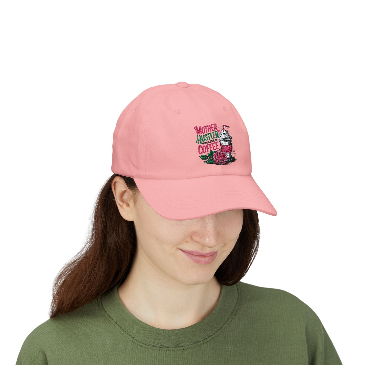 Mother Hustler Coffee Classic Dad Cap | Coffee Cup & Rose Embroidery