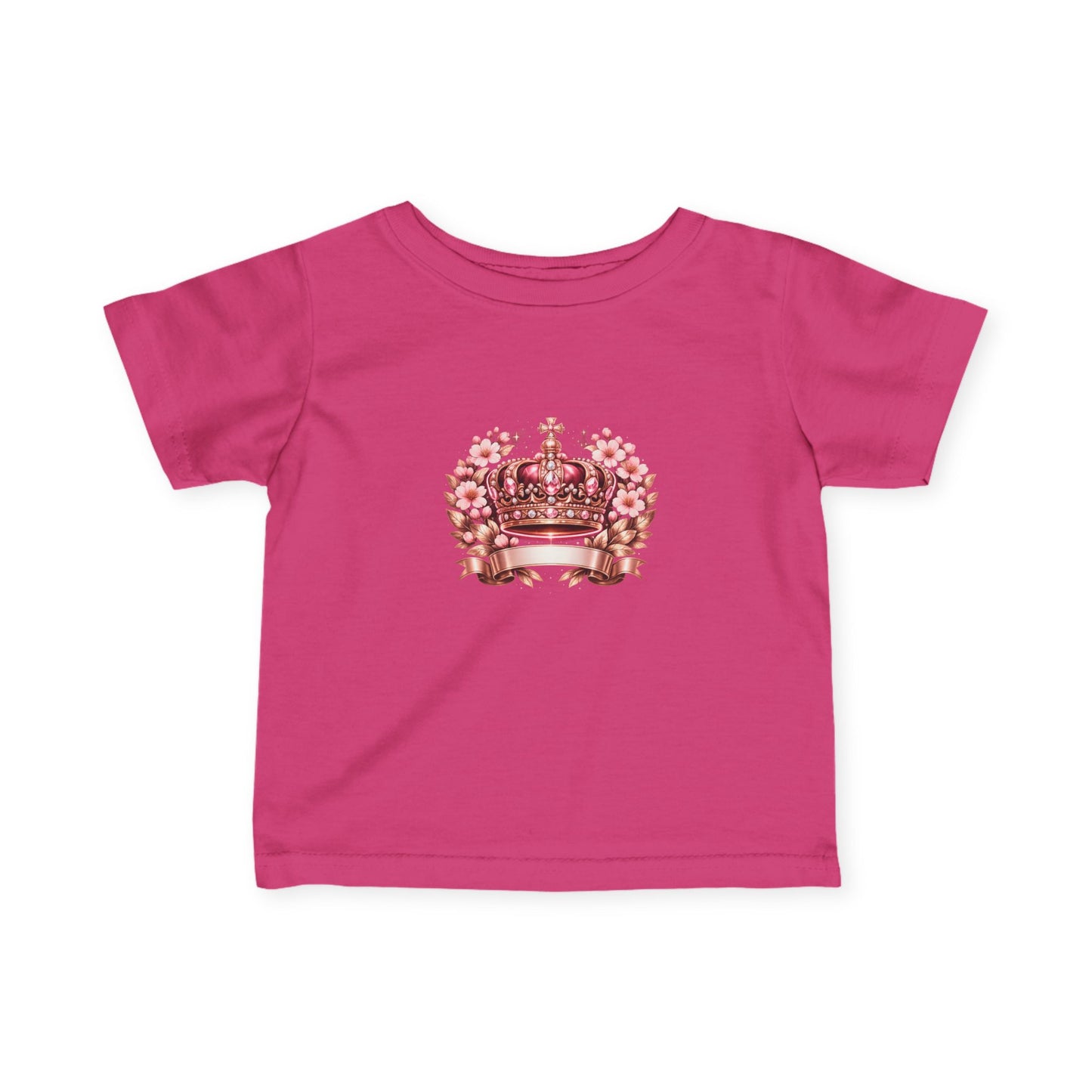 Infant Tee — Pink Floral Crown Baby Shirt