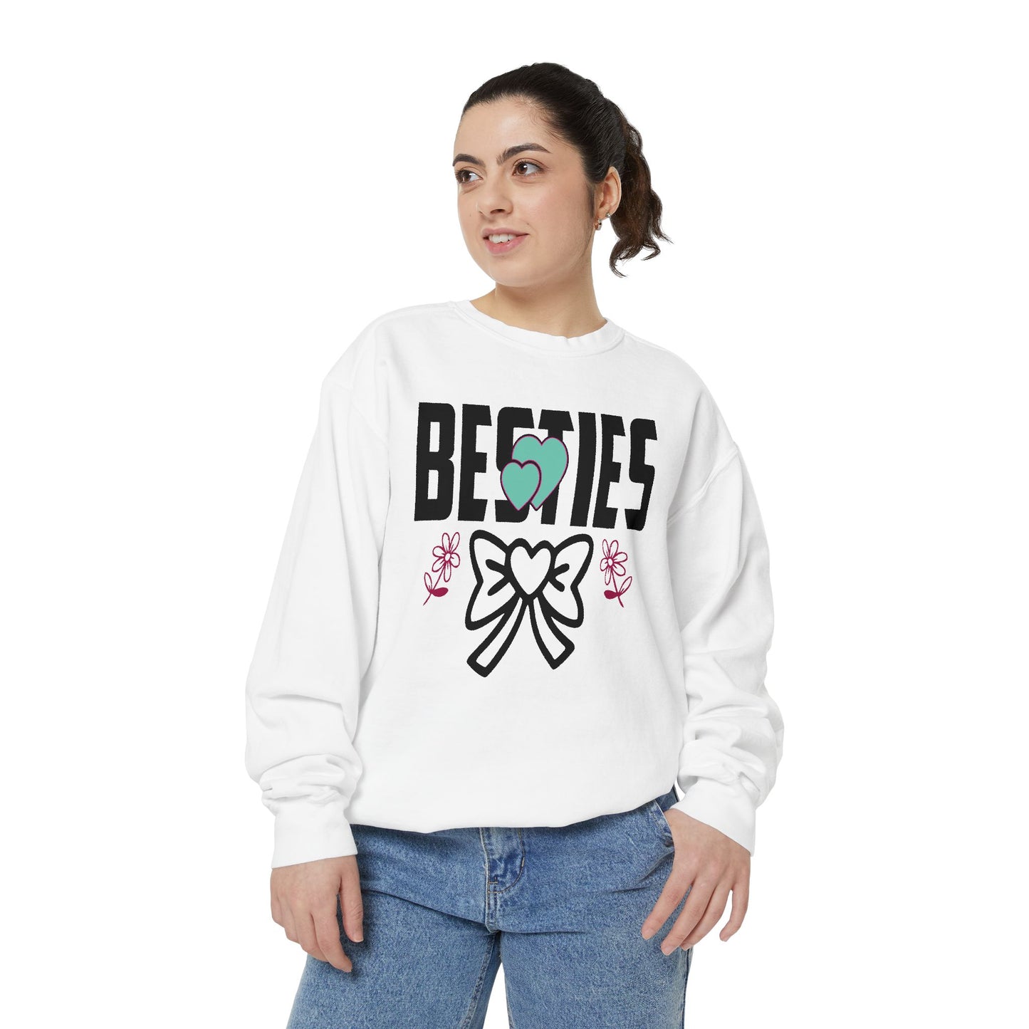 Besties sweatshirt | Friendship heart bow graphic
