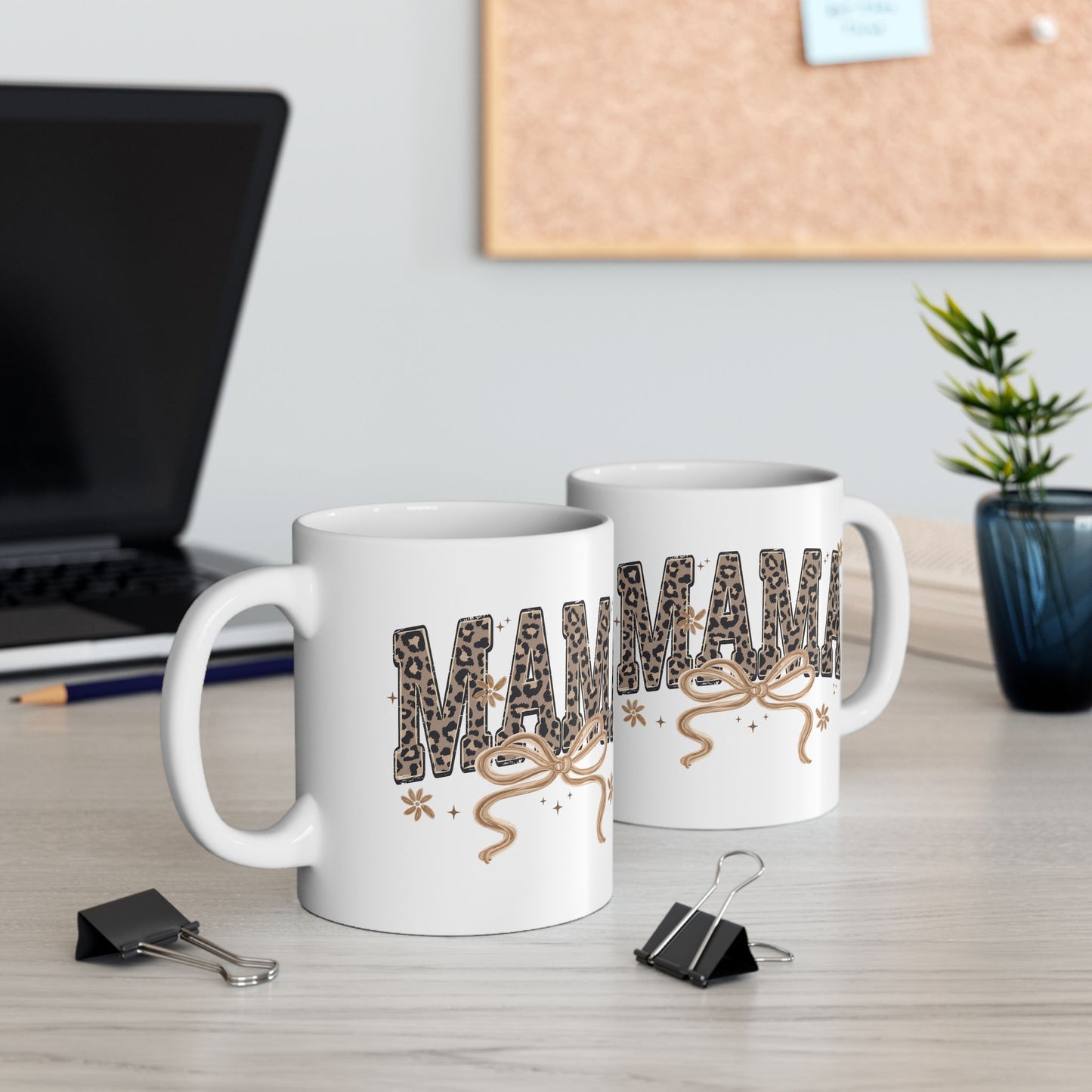 Mama Leopard Print Typography Mug | Ceramic Coffee Cup 11oz 15oz
