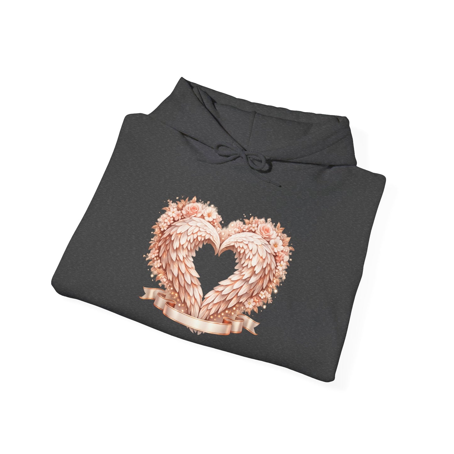 Heart Wreath Hoodie — Romantic Floral Heart Pullover for Valentine’s Day