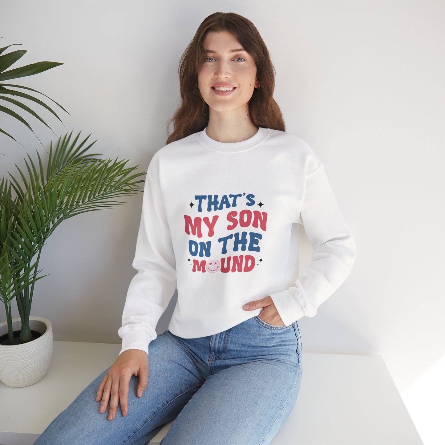 That My Son On The Mound Sweatshirt | Baseball Mom Crewneck