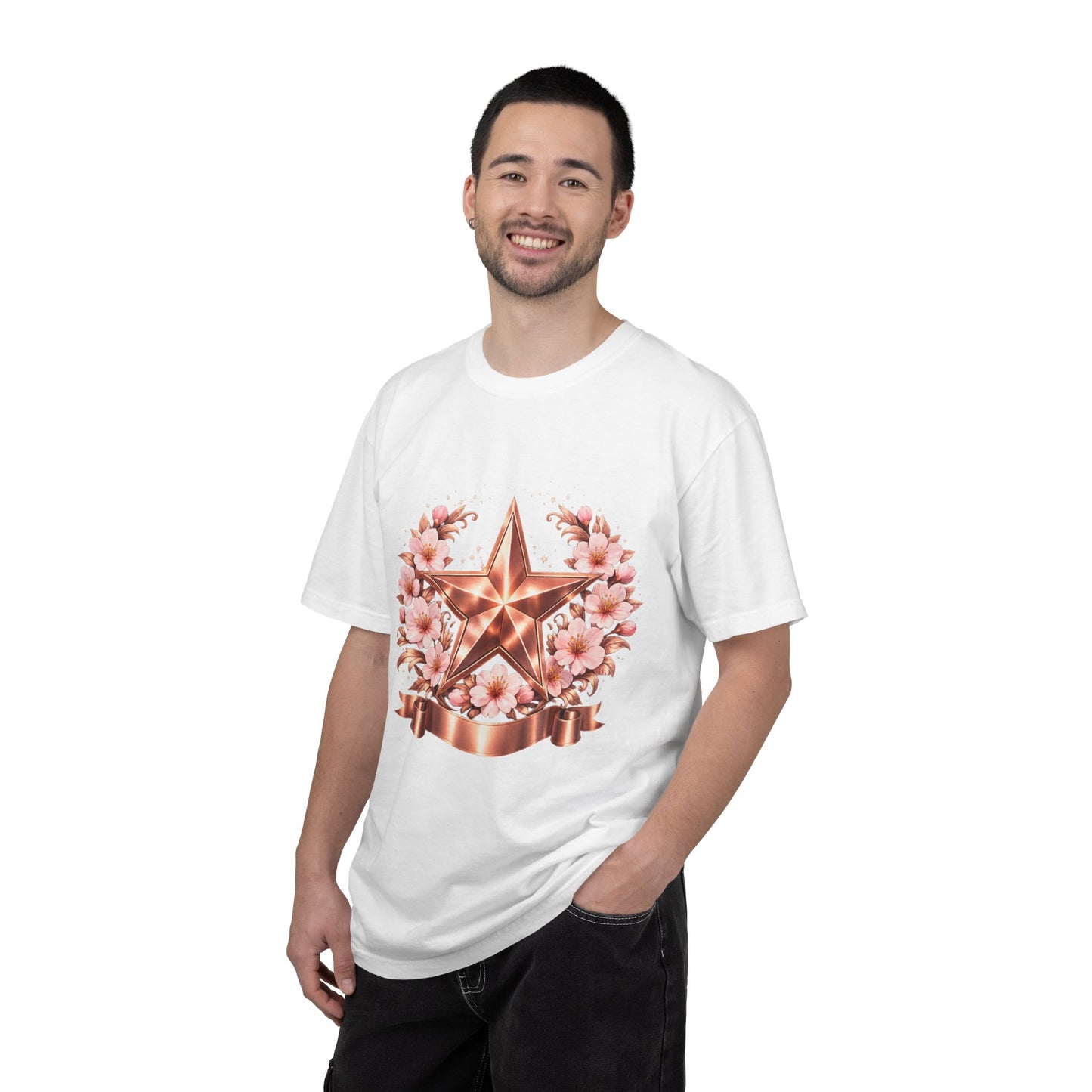Rose Gold Floral Star T-Shirt