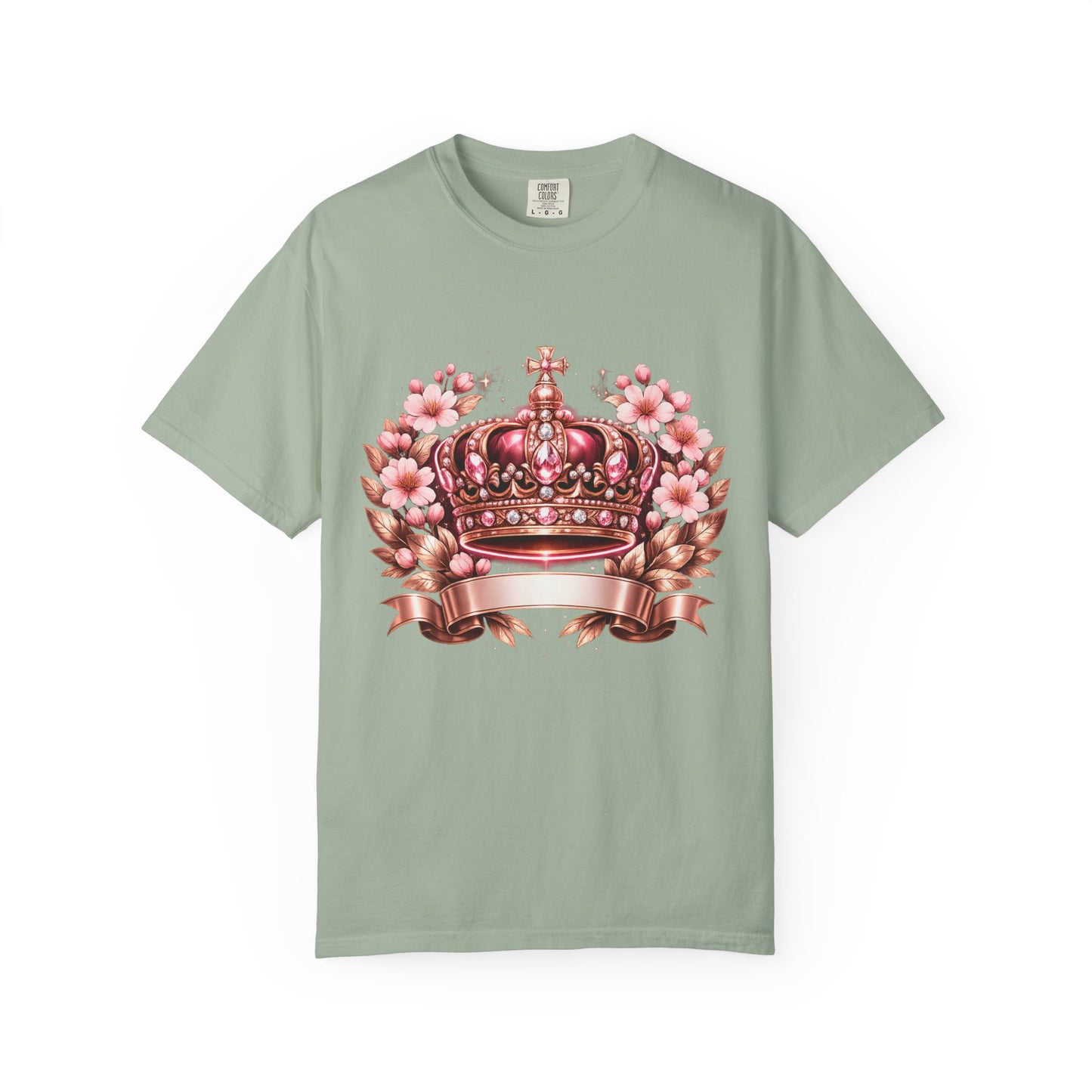 Pink Floral Crown T-Shirt — Royal Blossom Graphic Tee