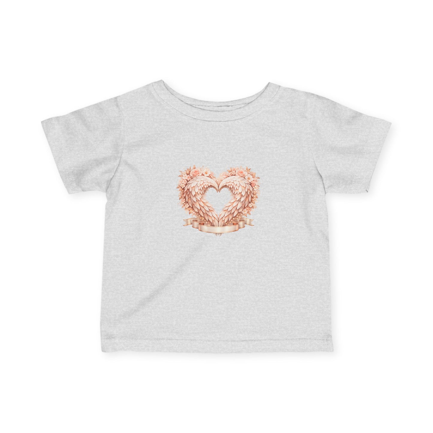 Infant Tee — Rose Gold Floral Heart Baby Shirt