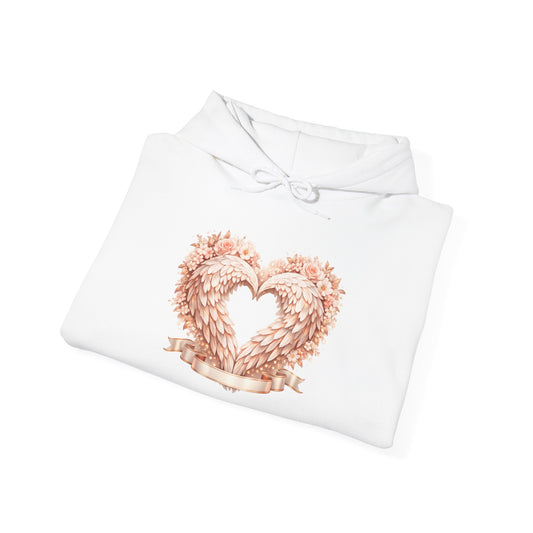 Heart Wreath Hoodie — Romantic Floral Heart Pullover for Valentine’s Day