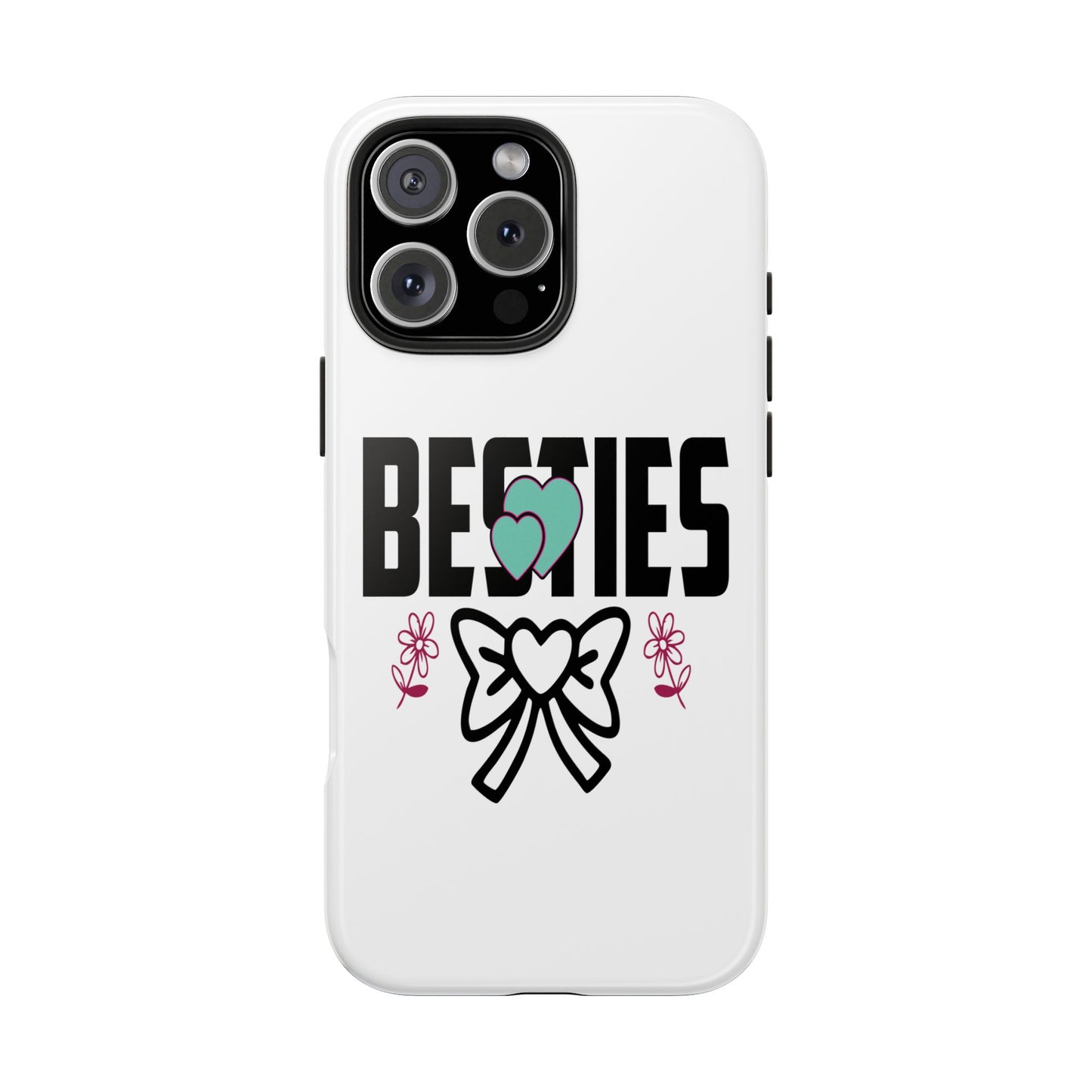 Besties heart bow design Tough Phone Case | friendship phone cover