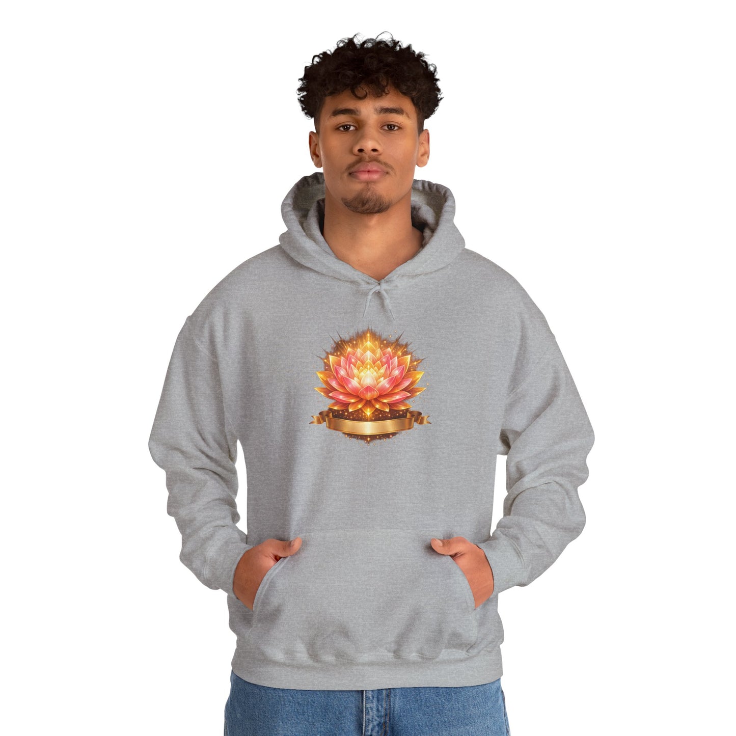Lotus Meditation Hoodie — Glowing Lotus Candle Graphic Hoodie