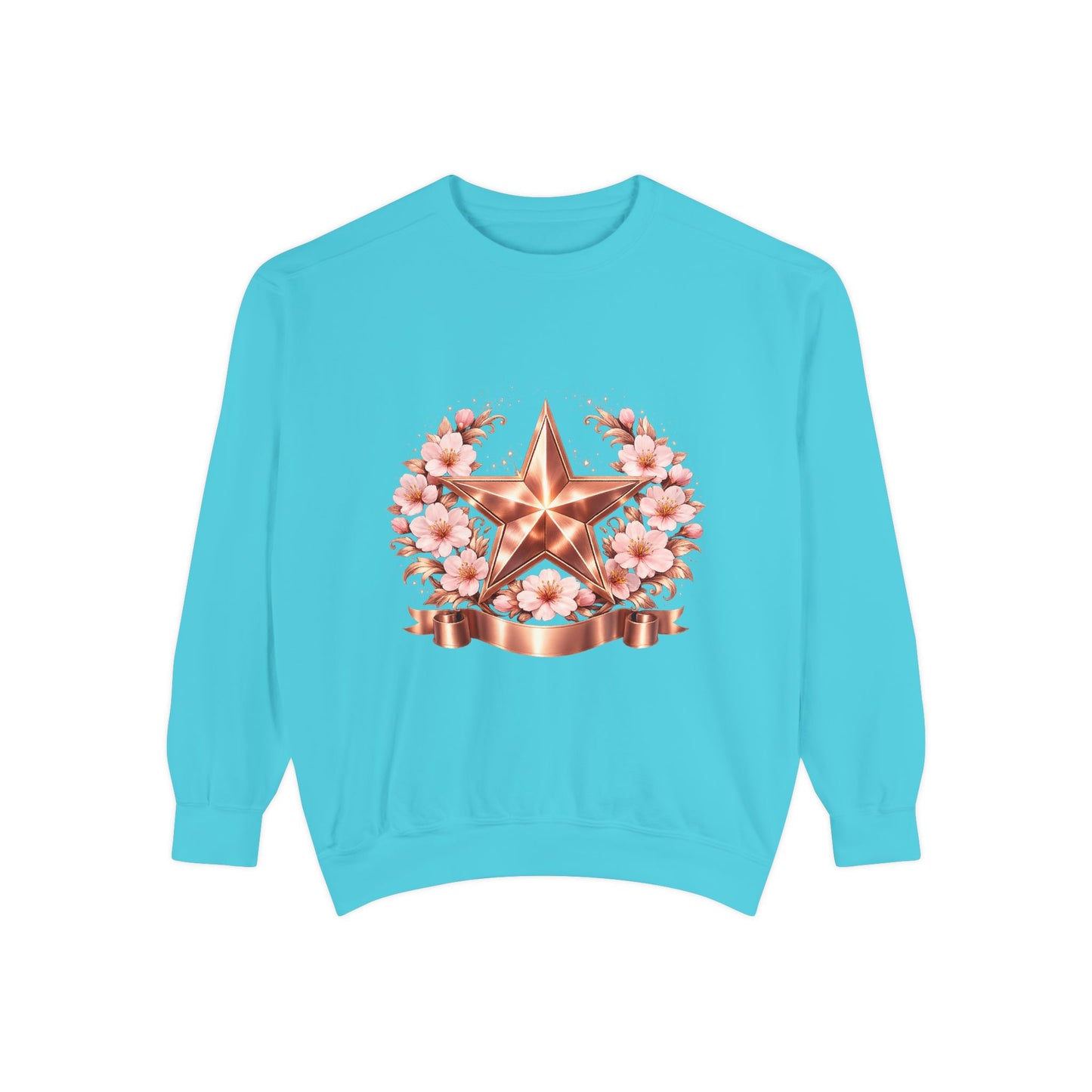 Rose Gold Star Floral Sweatshirt