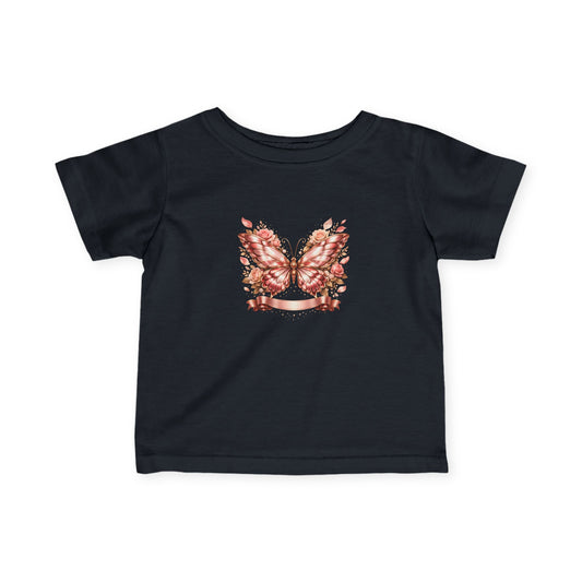 Infant Tee — Pink Floral Butterfly Wings Baby Shirt