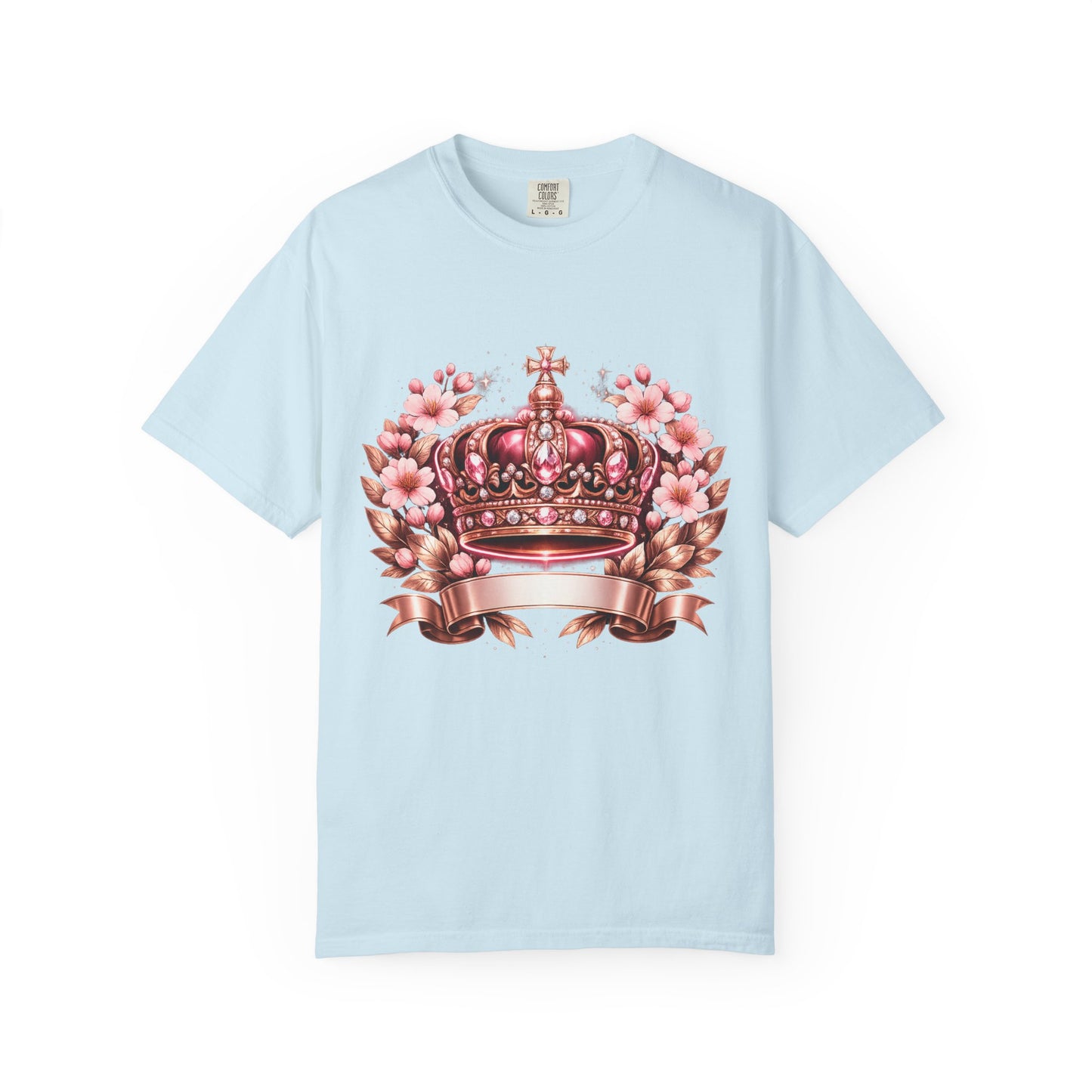 Pink Floral Crown T-Shirt — Royal Blossom Graphic Tee