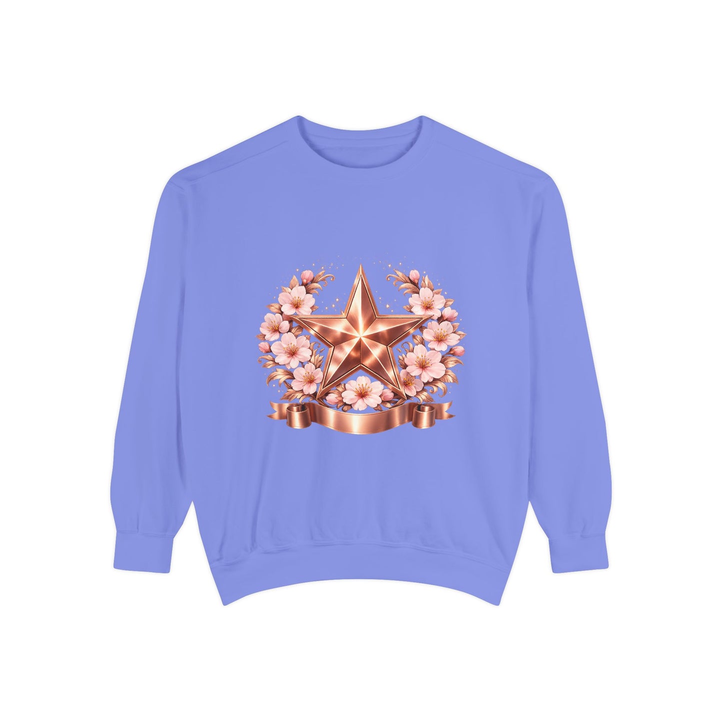 Rose Gold Star Floral Sweatshirt