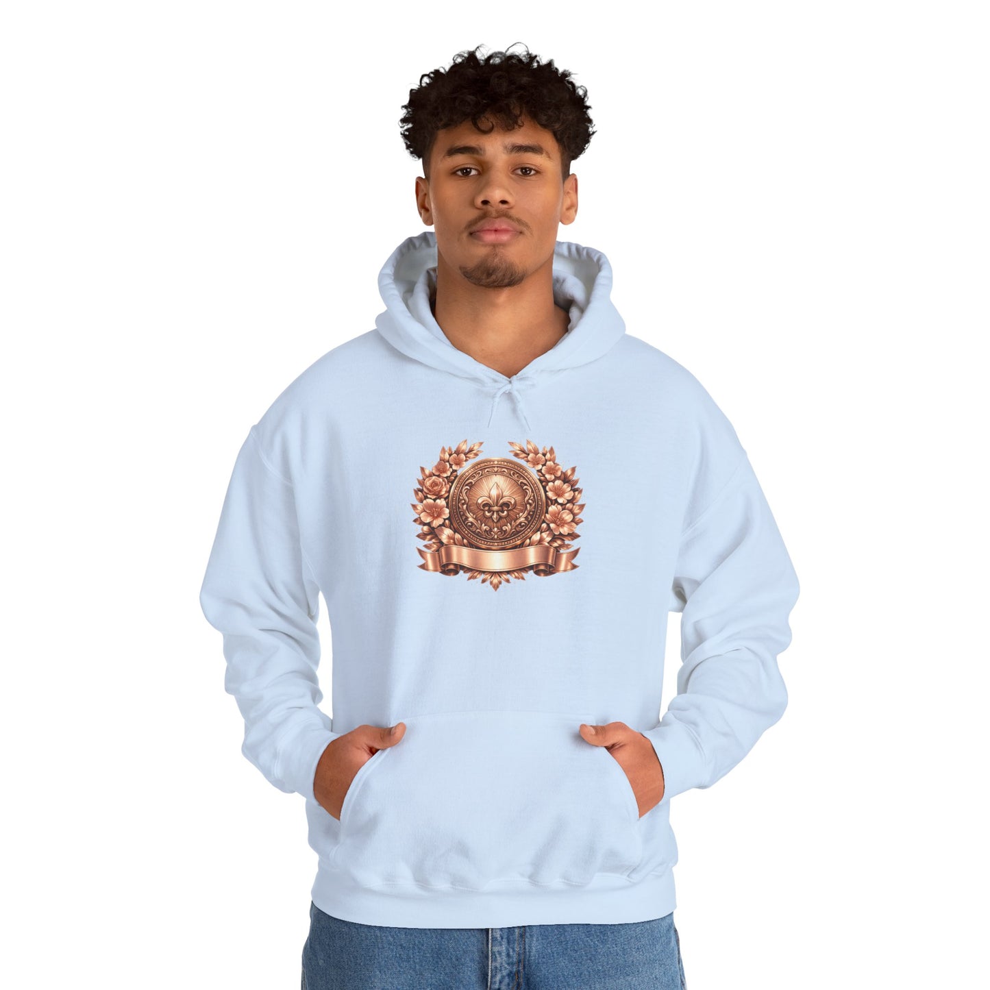Hoodie — Vintage Bronze Crest Emblem Hoodie
