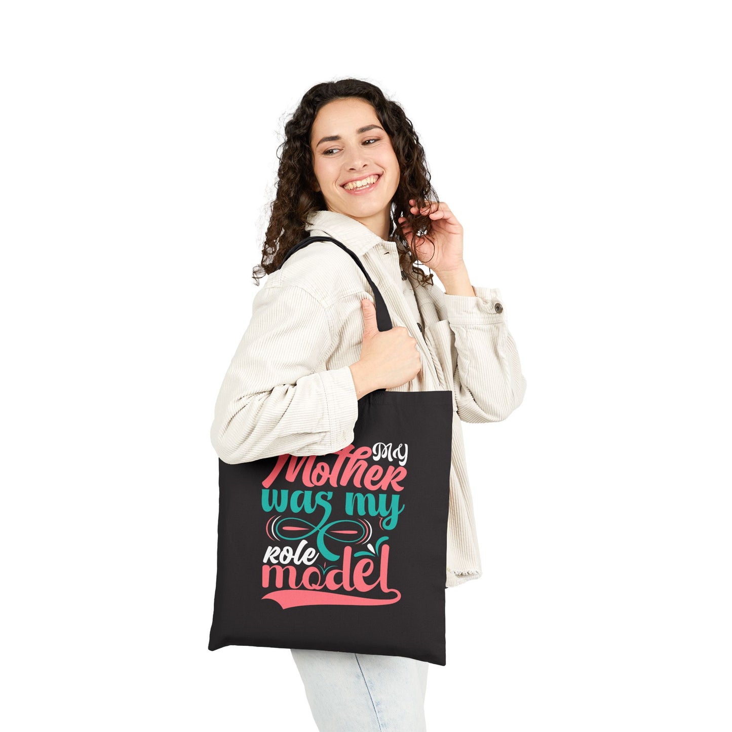 Mother Was My Model Tote Bag | Mothers Day Typography Canvas Tote