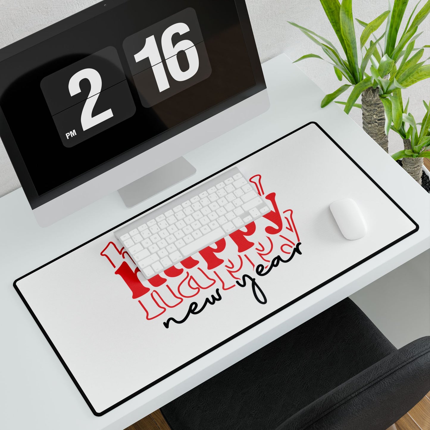 Happy New Year typography Desk Mat | New Year desk mat