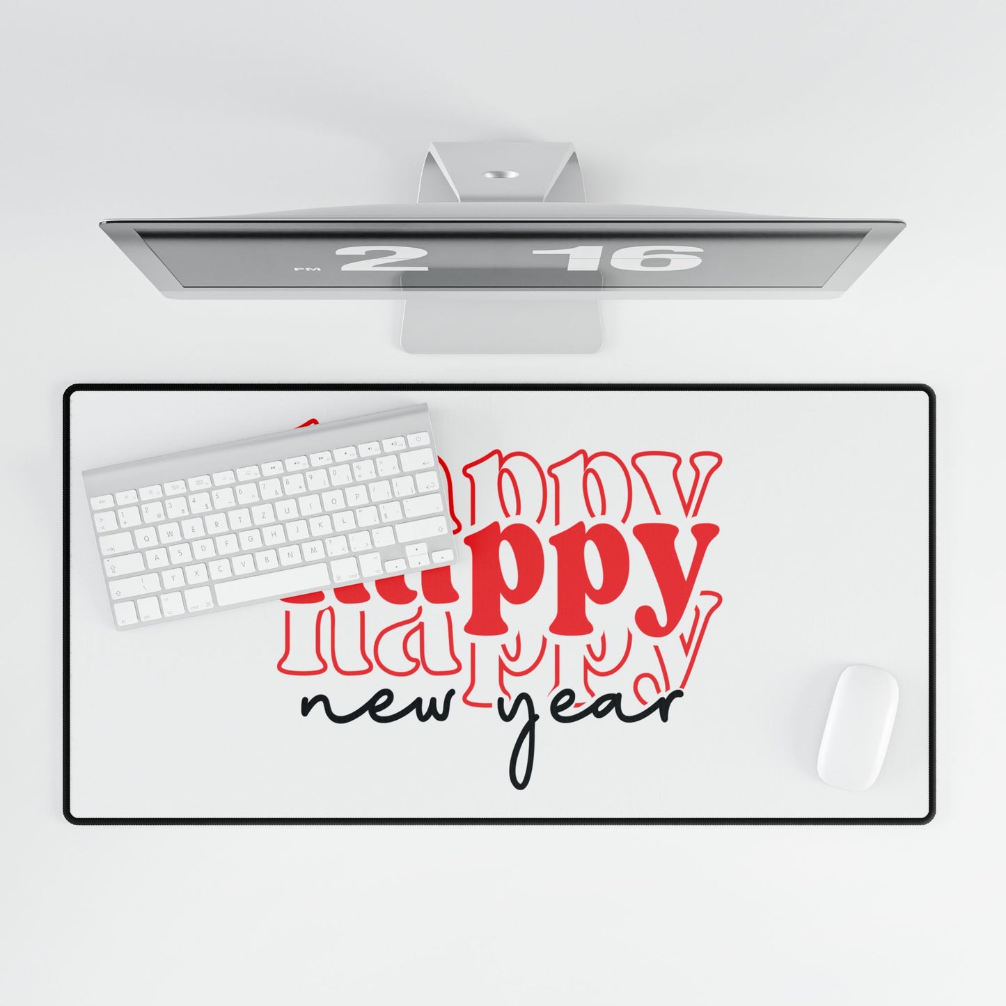 Happy New Year typography Desk Mat | New Year desk mat