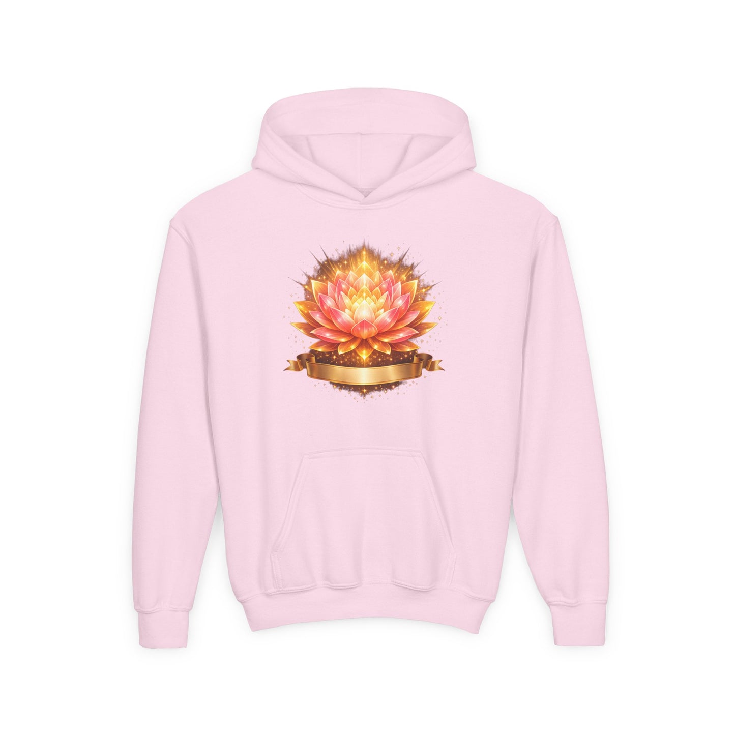 Youth Hoodie — Golden Lotus Meditation Graphic