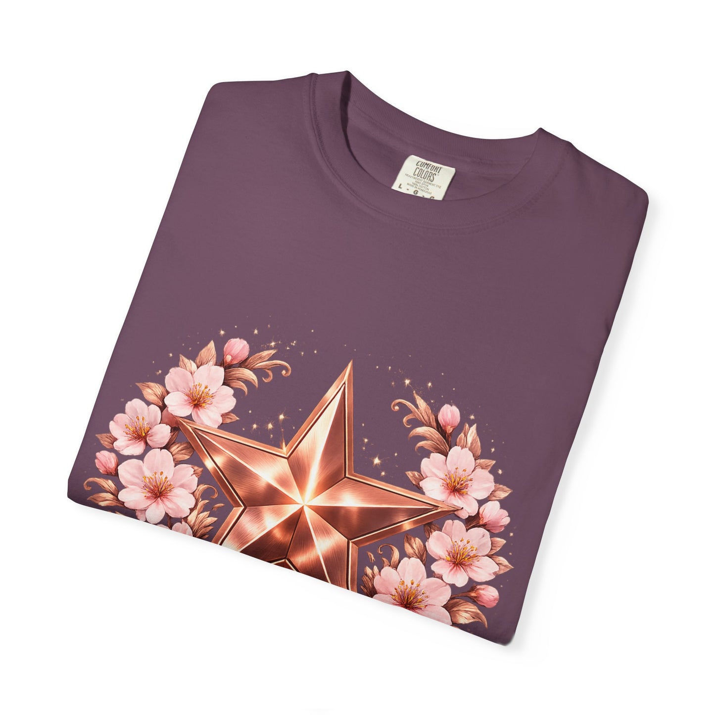 Rose Gold Floral Star T-Shirt
