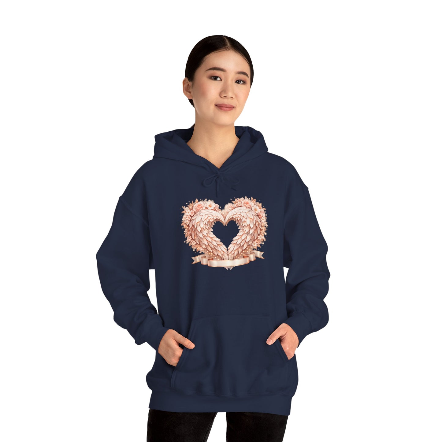 Heart Wreath Hoodie — Romantic Floral Heart Pullover for Valentine’s Day