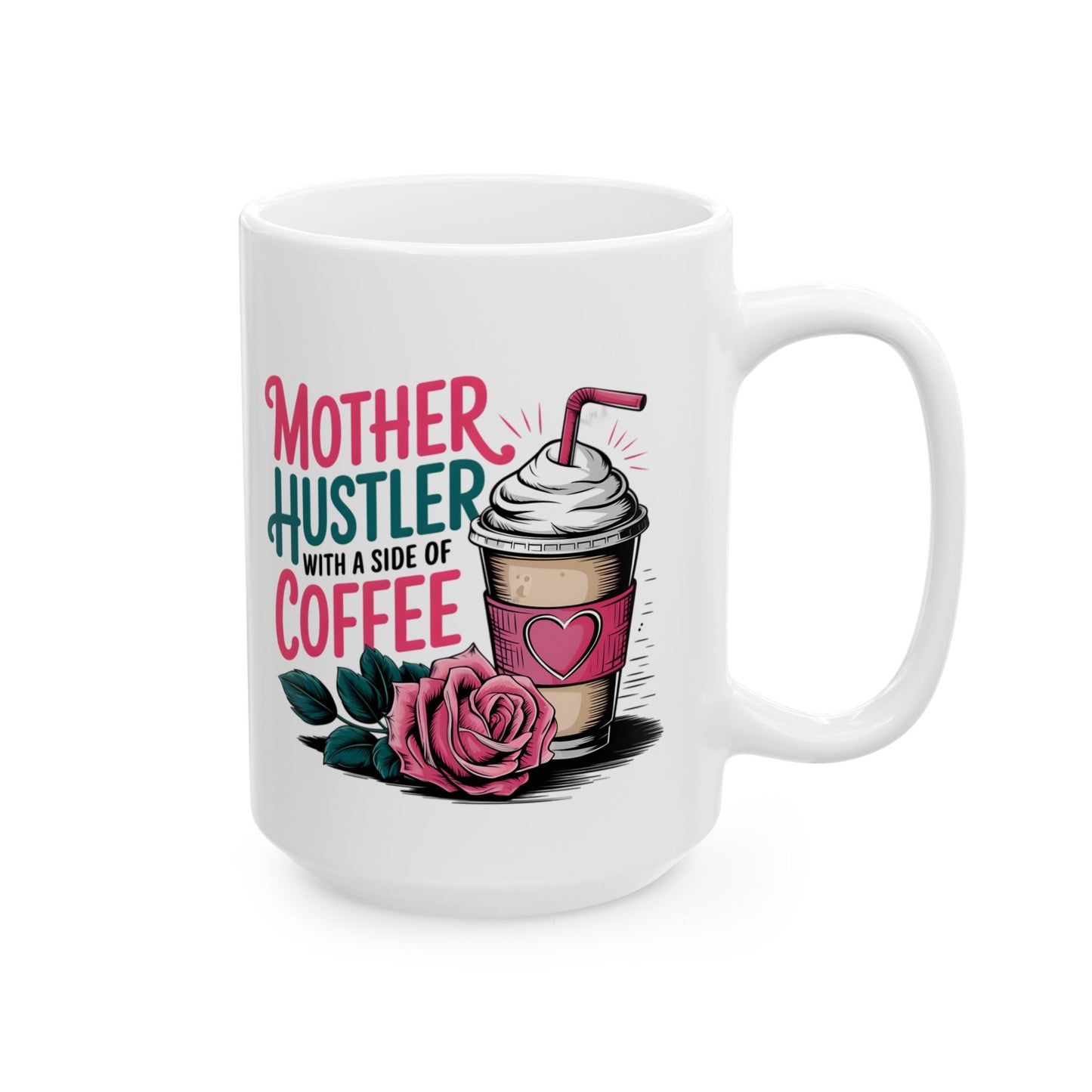 Mother Hustler With Coffee Mug | Cute Coffee Cup Illustration