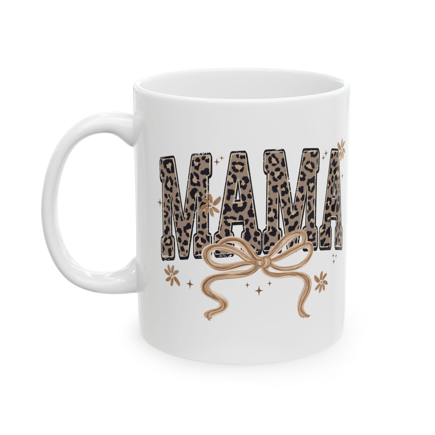 Mama Leopard Print Typography Mug | Ceramic Coffee Cup 11oz 15oz
