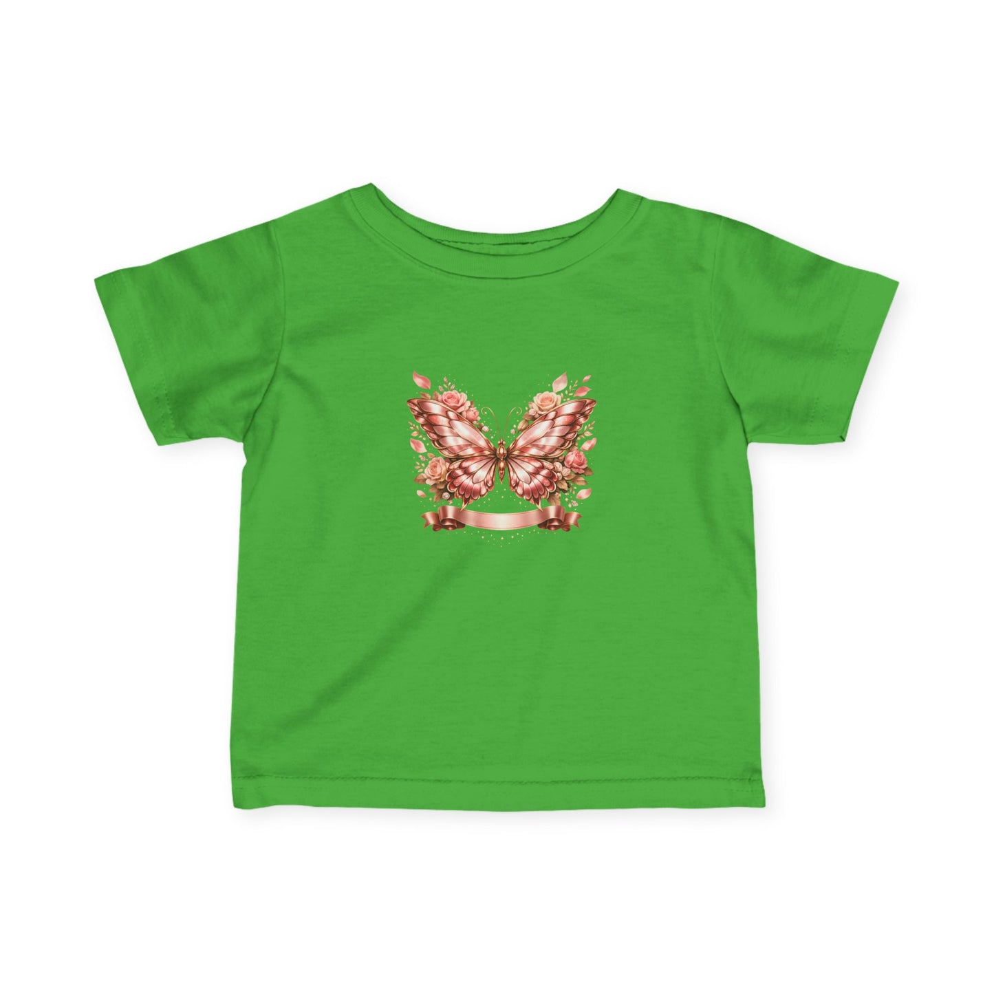 Infant Tee — Pink Floral Butterfly Wings Baby Shirt