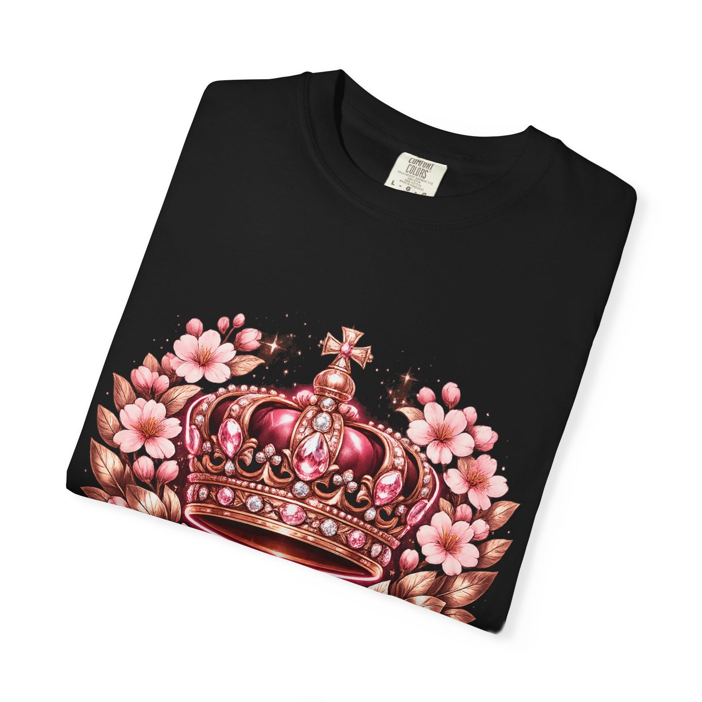 Pink Floral Crown T-Shirt — Royal Blossom Graphic Tee