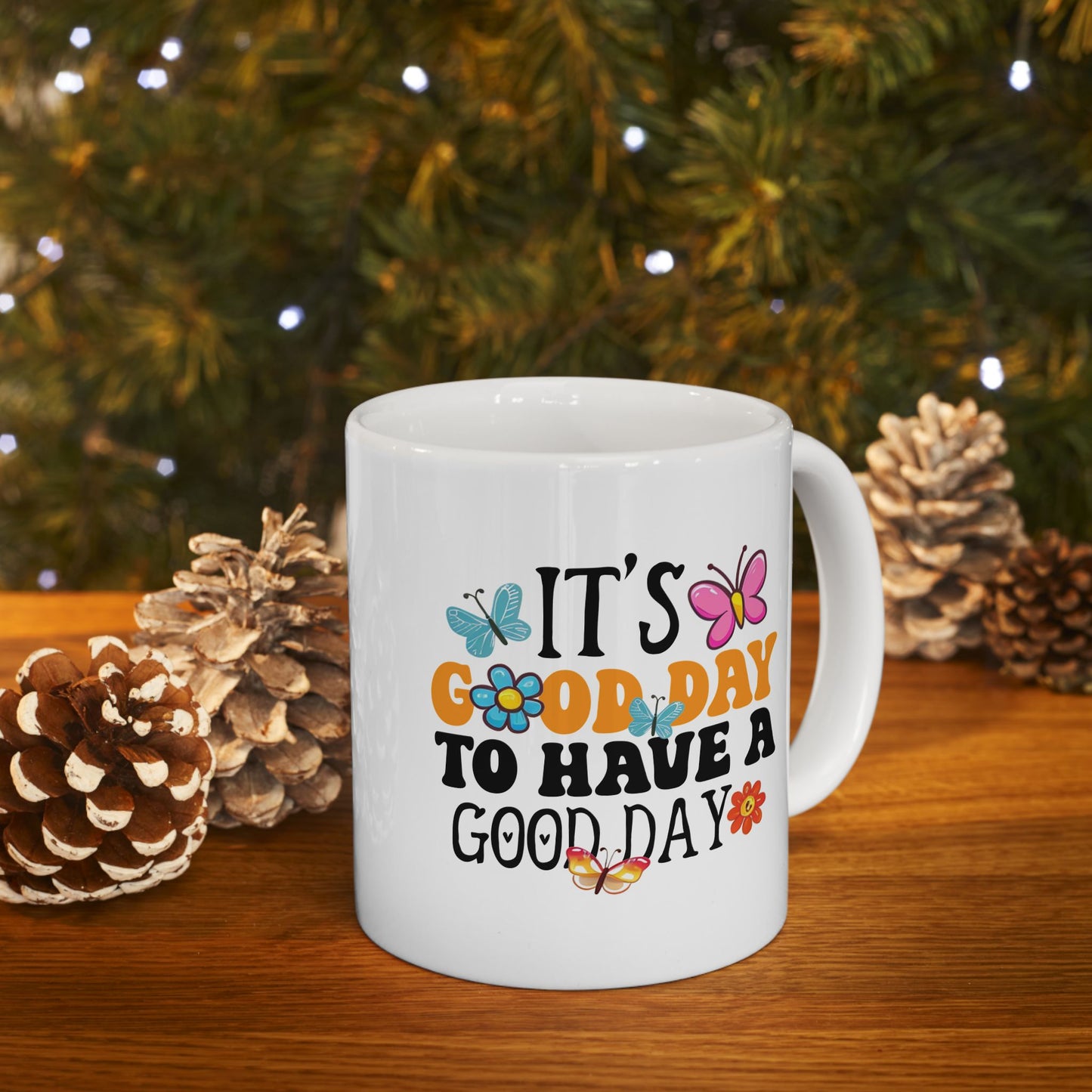 Good Day To Be A Grandma Mug | Floral Butterflies Ceramic Coffee Cup
