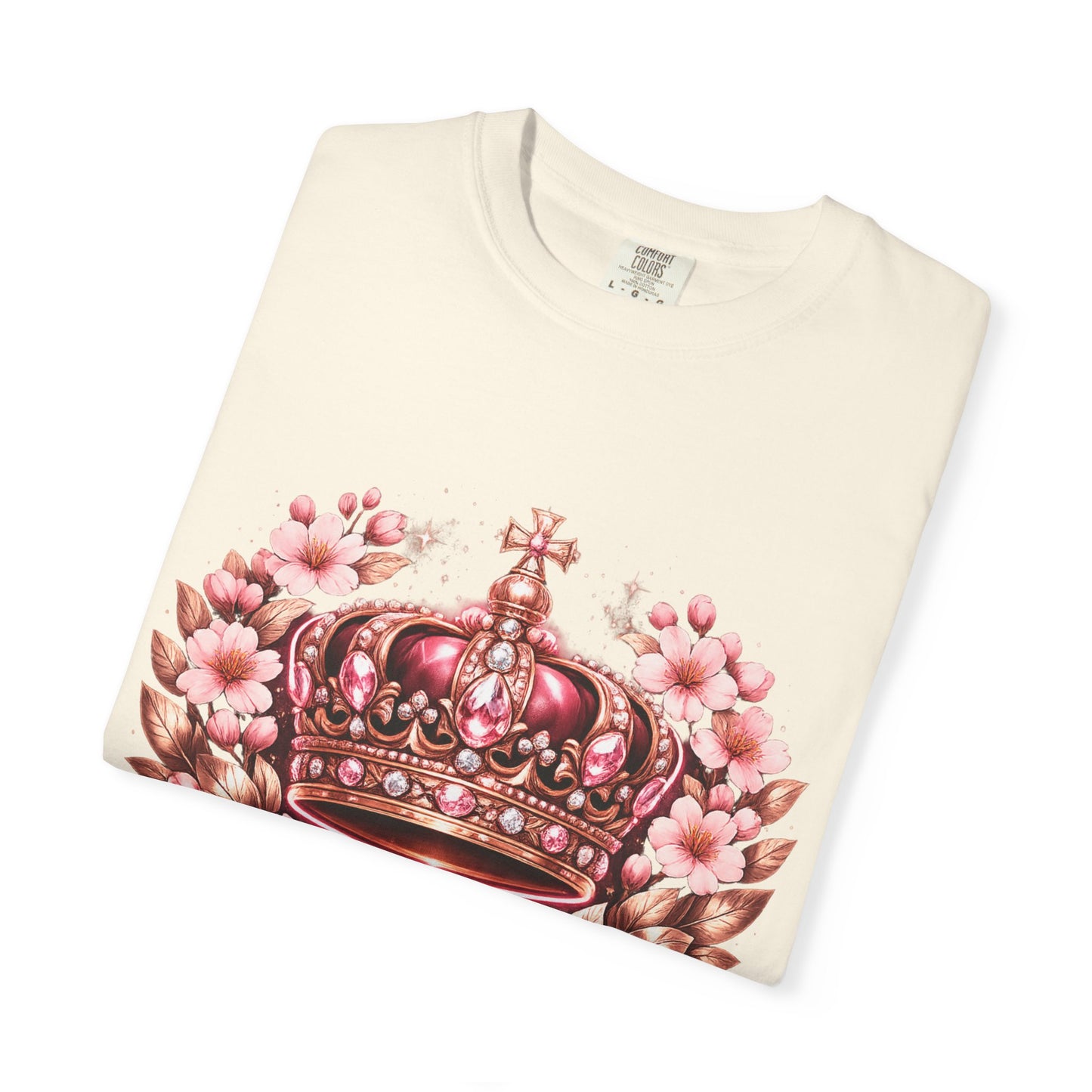 Pink Floral Crown T-Shirt — Royal Blossom Graphic Tee