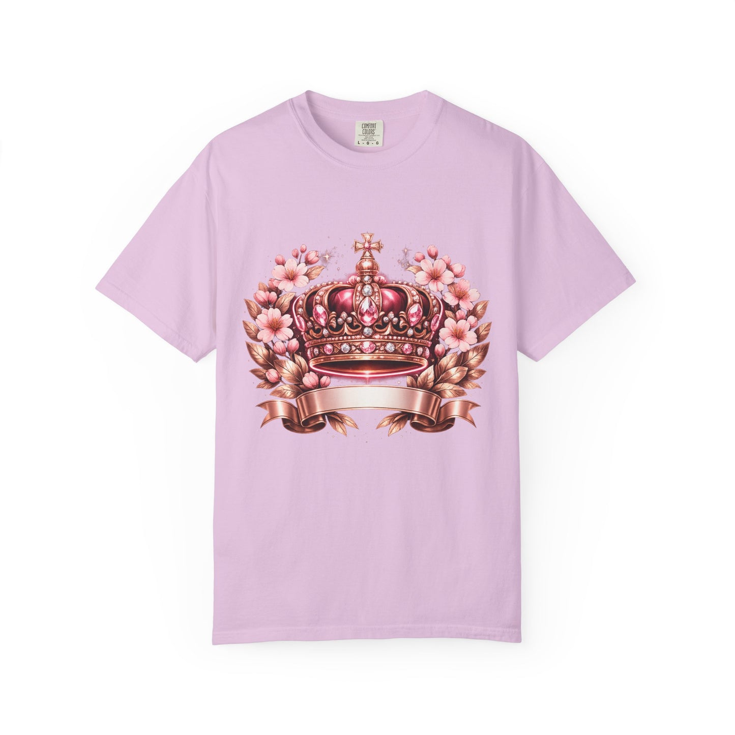 Pink Floral Crown T-Shirt — Royal Blossom Graphic Tee