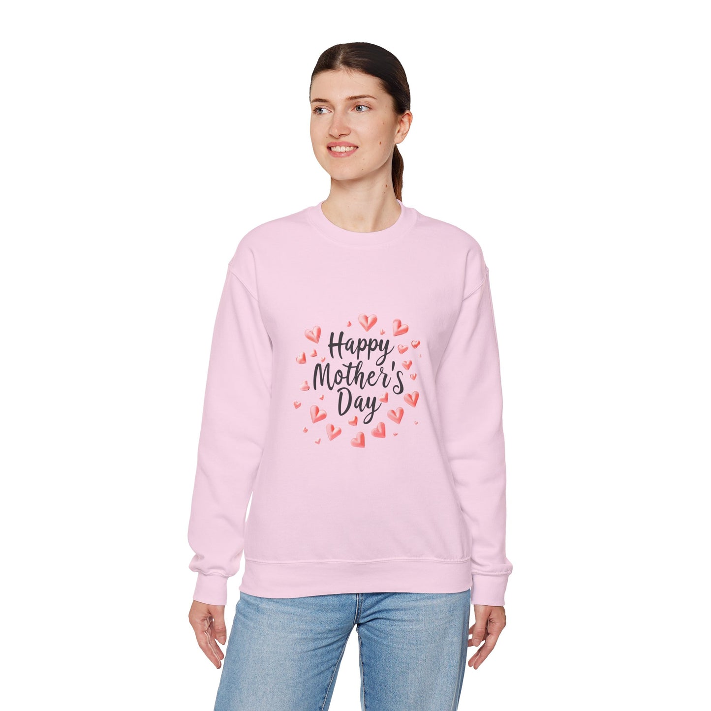 Happy Mother's Day Hearts Crewneck Sweatshirt | Mother's Day Pullover