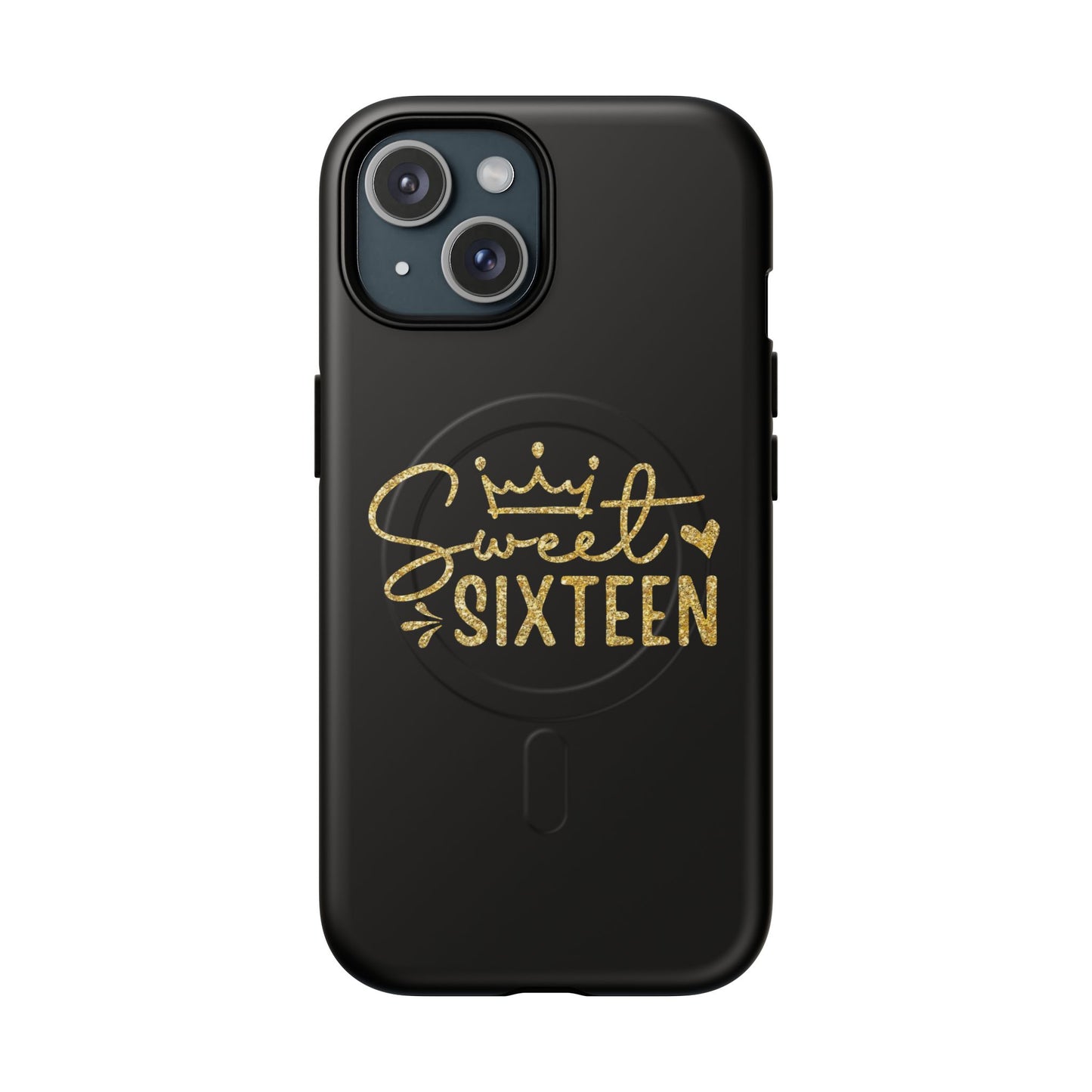 Sweet Sixteen phone case | Tough Magnetic Case, gold script design