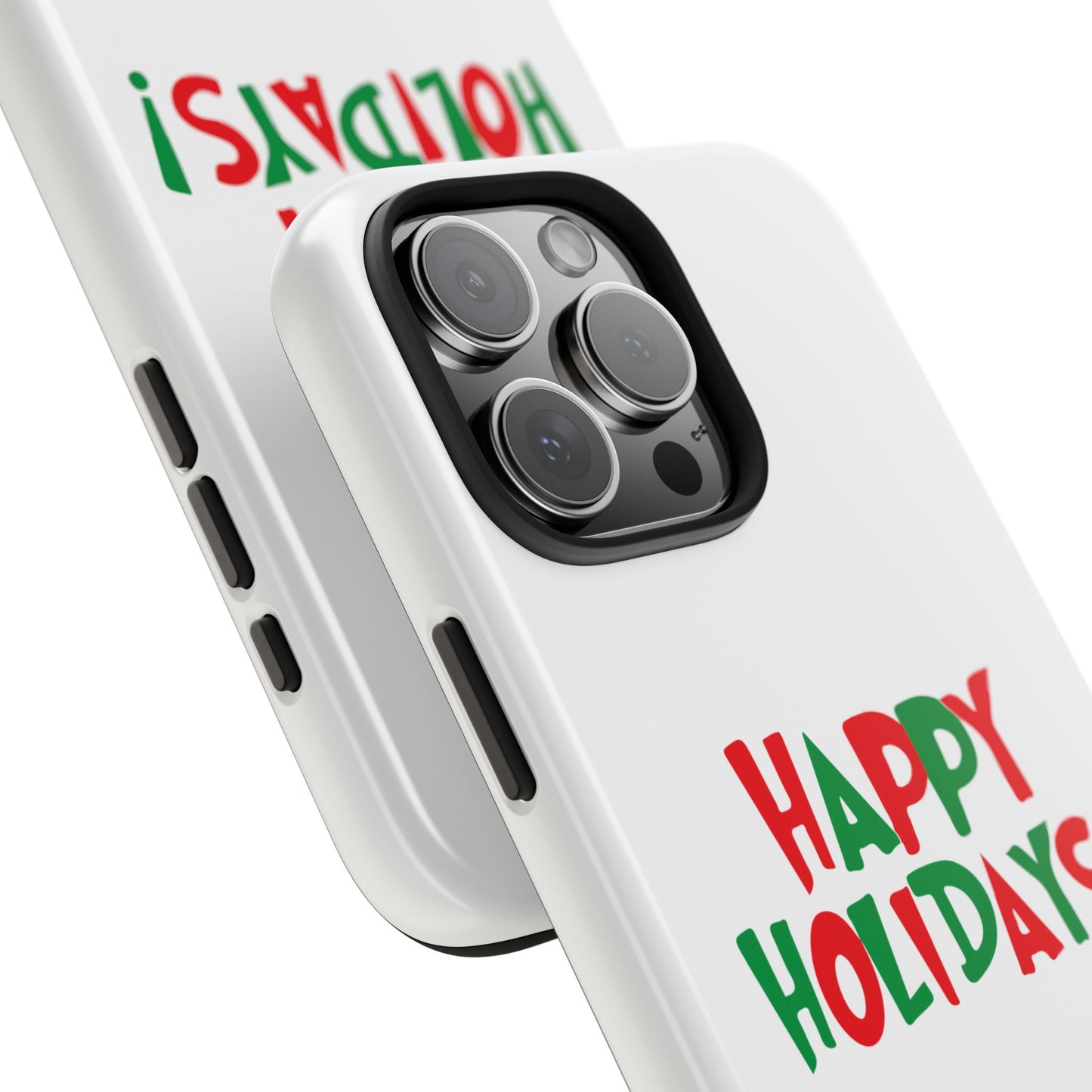 Happy Holidays phone case | Christmas holiday text design, tough phone case