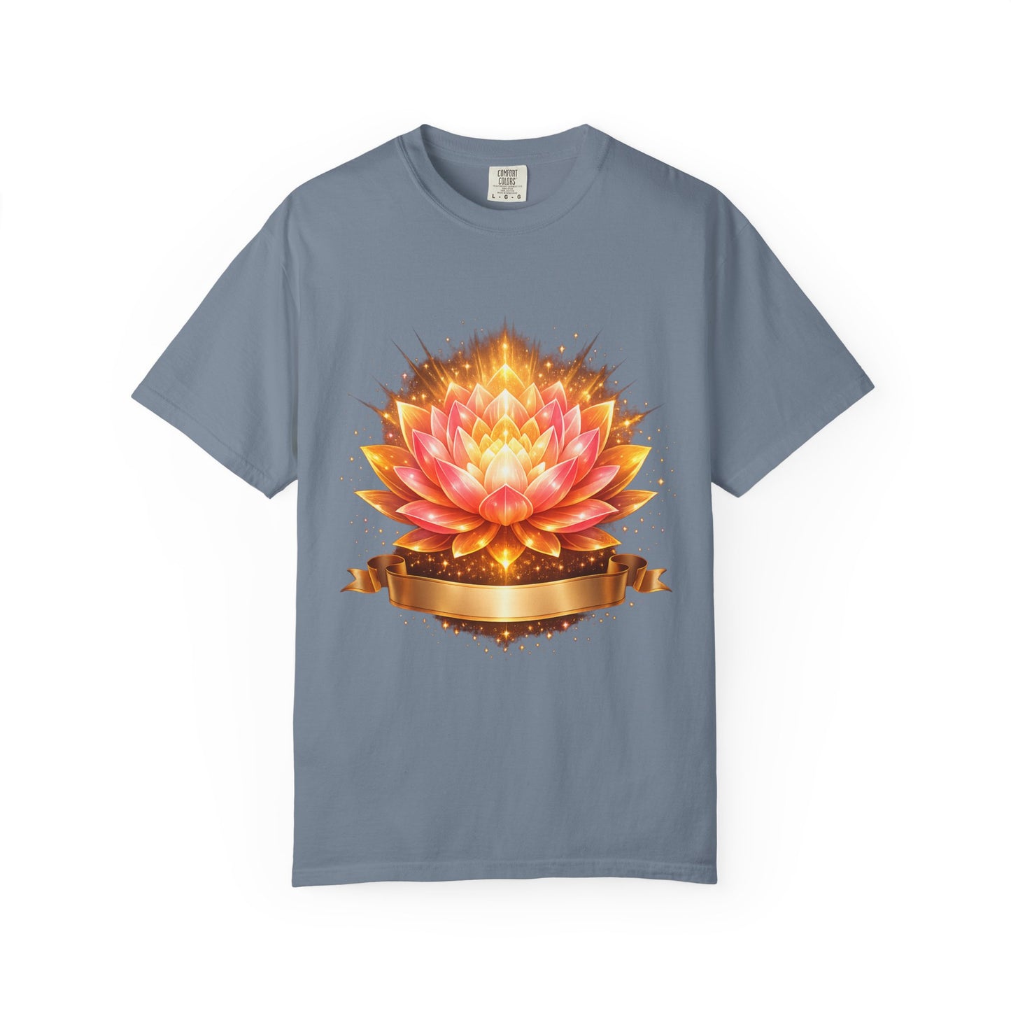 Lotus Bloom Graphic T-Shirt — Golden Floral Mandala Tee
