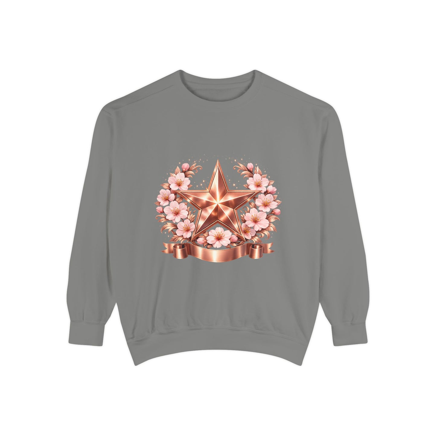 Rose Gold Star Floral Sweatshirt