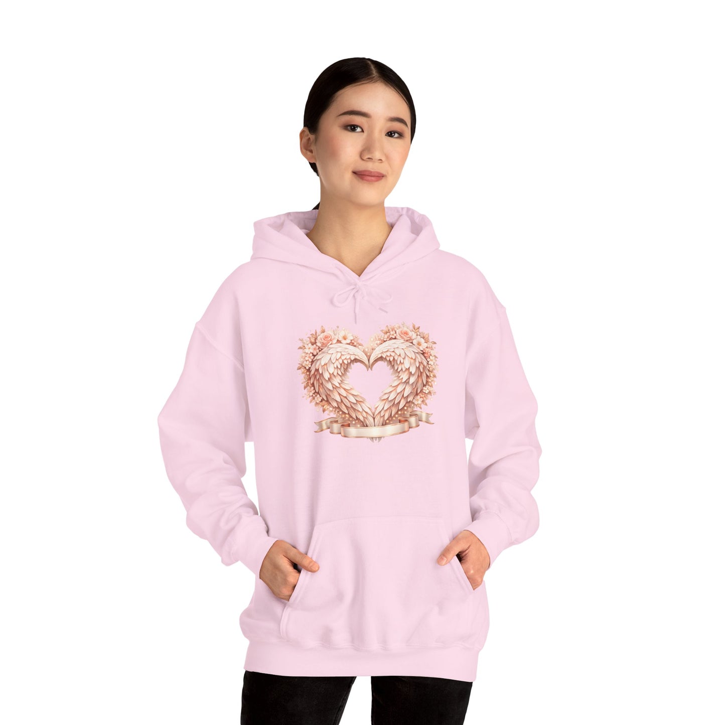 Heart Wreath Hoodie — Romantic Floral Heart Pullover for Valentine’s Day