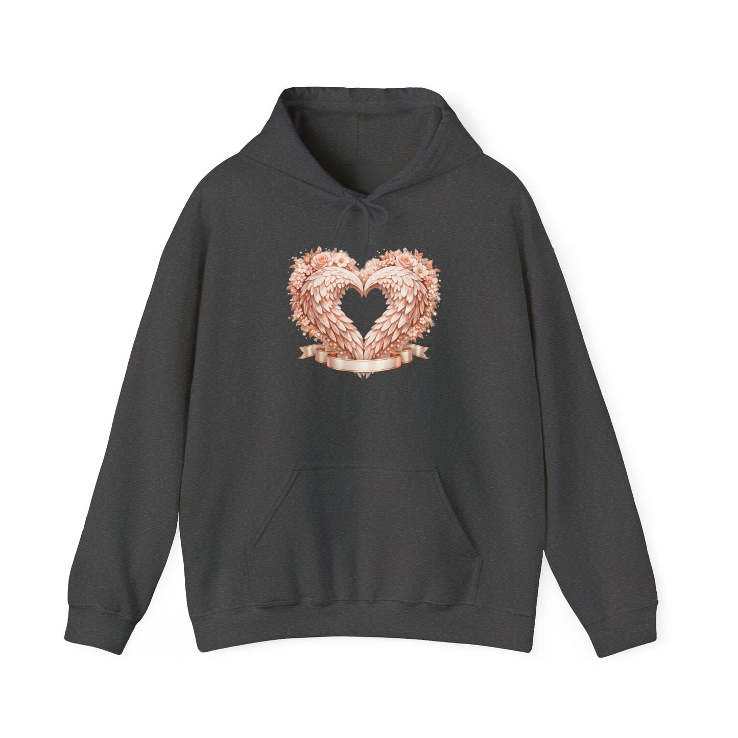 Heart Wreath Hoodie — Romantic Floral Heart Pullover for Valentine’s Day