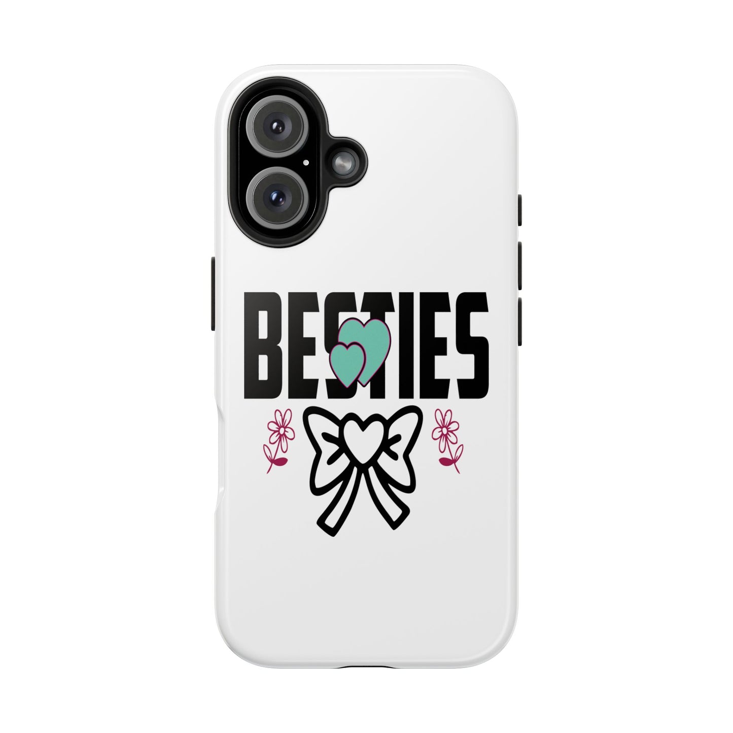 Besties heart bow design Tough Phone Case | friendship phone cover